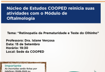 Aula sobre Retinopatia da Prematuridade e Teste do Olhinho na COOPED