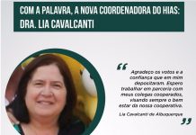 Dra. Lia Cavalcanti de Albuquerque, nova coordenadora do HIAS, faz agradecimento
