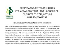 Admissão de novos cooperados 2025