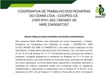 Admissão de novos cooperados 2025 2