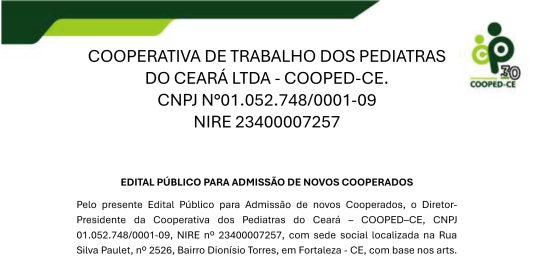 Admissão de novos cooperados 2025 2